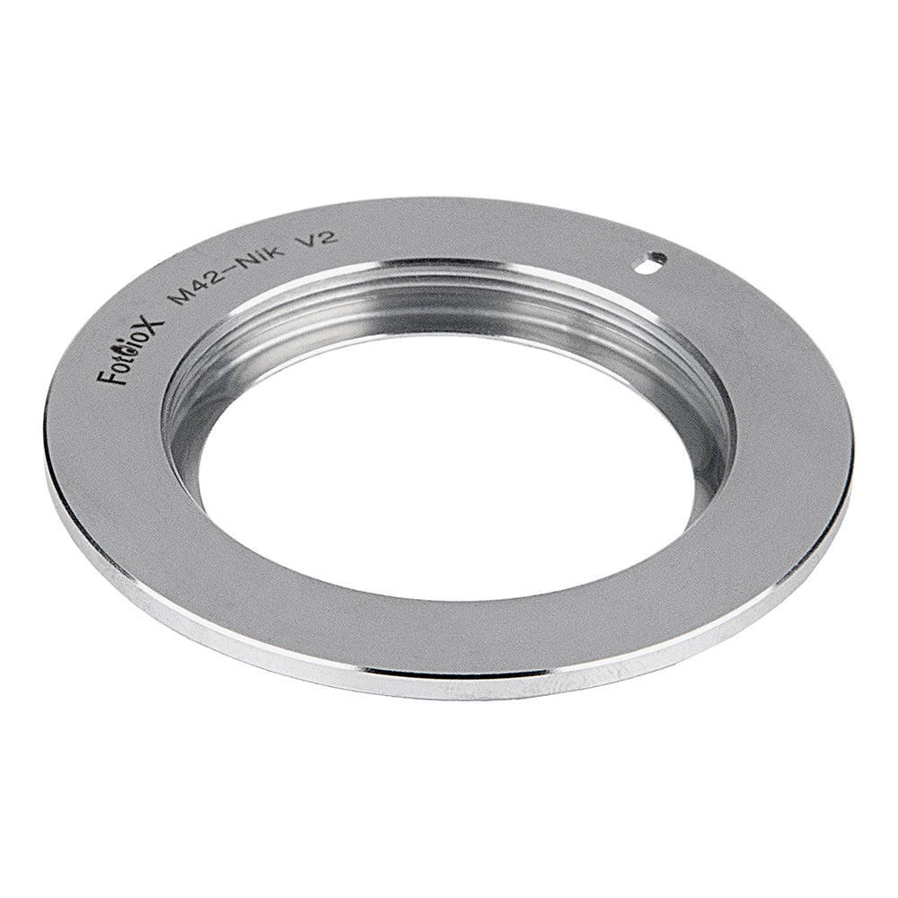 Fotodiox Pro Lens Mount Adapter - M42 Type 2 Screw Mount SLR Lens to Nikon F Mount SLR Camera Body, with Aperture Flange