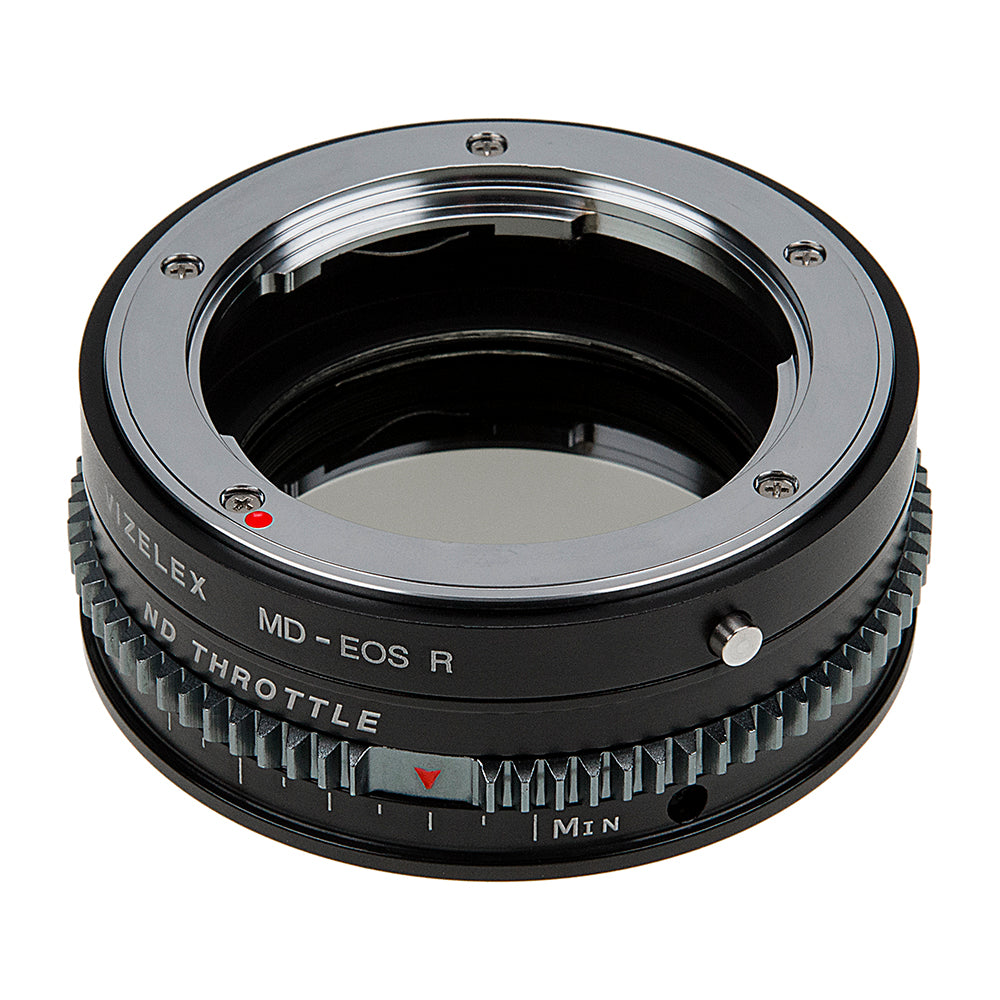 Vizelex Cine ND Throttle Lens Mount Adapter - Compatible with Minolta Rokkor (SR / MD / MC) SLR Lenses to Canon RF Mount Mirrorless Cameras with Built-In Variable ND Filter (2 to 8 Stops) from Fotodiox Pro
