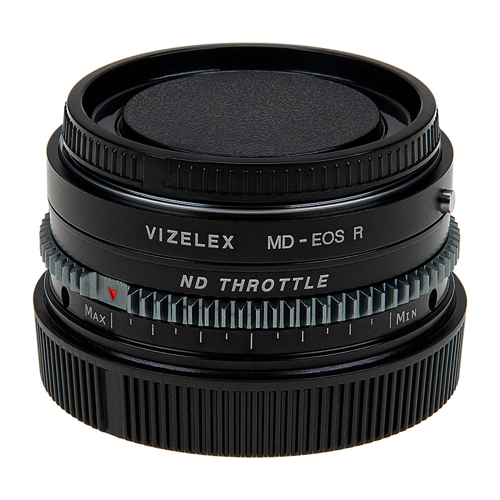 Vizelex Cine ND Throttle Lens Mount Adapter - Compatible with Minolta Rokkor (SR / MD / MC) SLR Lenses to Canon RF Mount Mirrorless Cameras with Built-In Variable ND Filter (2 to 8 Stops) from Fotodiox Pro