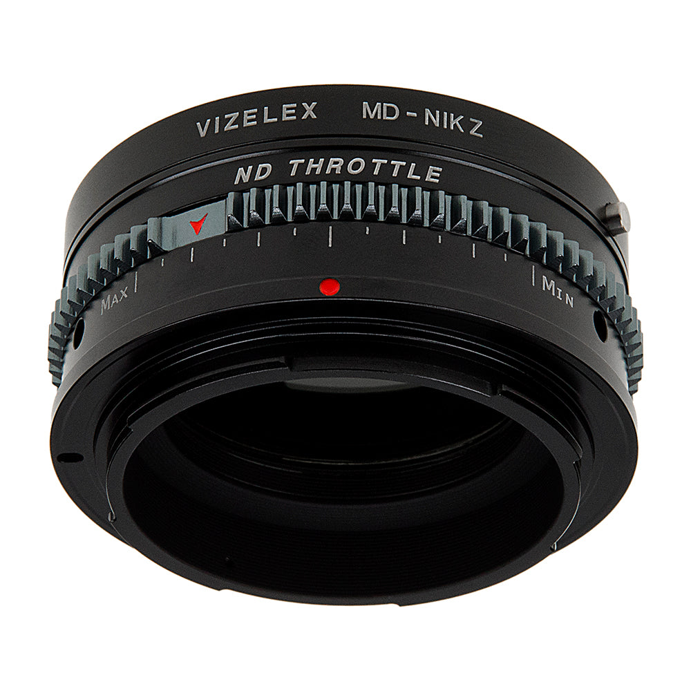 Vizelex Cine ND Throttle Lens Mount Adapter - Compatible with Minolta Rokkor (SR / MD / MC) SLR Lenses to Nikon Z-Mount Mirrorless Cameras with Built-In Variable ND Filter (2 to 8 Stops) from Fotodiox Pro