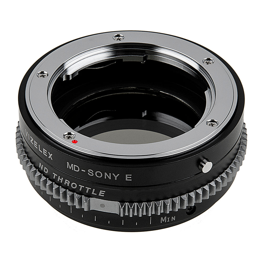 Vizelex ND Throttle Cine Lens Mount Adapter - Minolta Rokkor (SR / MD / MC) SLR Lens to Sony Alpha E-Mount Mirrorless Camera Body with Built-In Variable ND Filter (2 to 8 Stops)