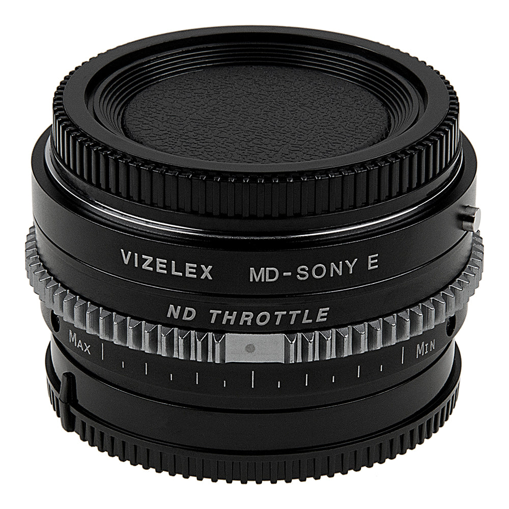 Vizelex ND Throttle Cine Lens Mount Adapter - Minolta Rokkor (SR / MD / MC) SLR Lens to Sony Alpha E-Mount Mirrorless Camera Body with Built-In Variable ND Filter (2 to 8 Stops)