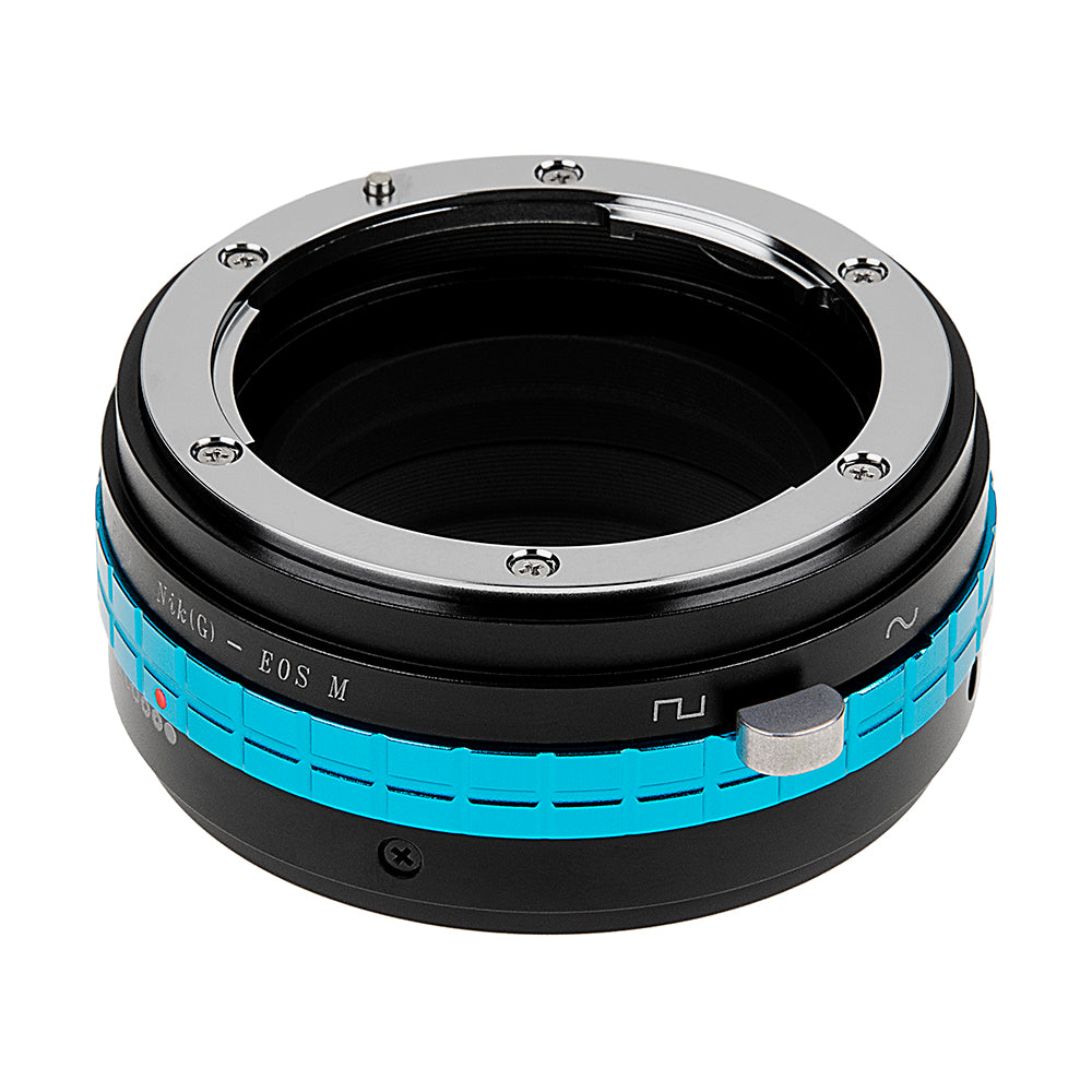 Fotodiox Pro Lens Mount Adapter - Nikon F Mount G-Type D/SLR Lens to Canon EOS M (EF-M Mount) Mirrorless Camera Body with Built-In Aperture Control Dial