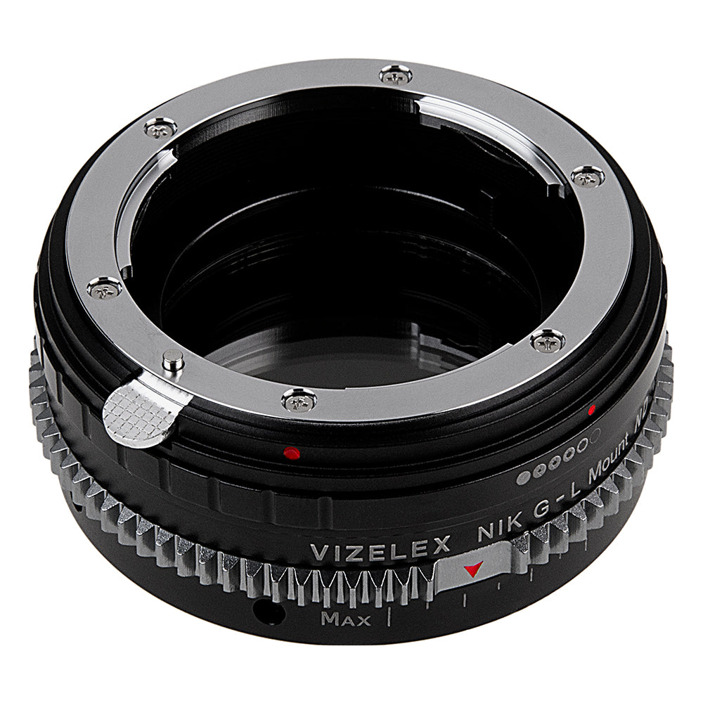 Vizelex ND Throttle Lens Adapter - Compatible with Nikon F Mount G-Type D/SLR Lens to Select L-Mount Alliance Mirrorless Cameras with Built-In Variable ND Filter (2 to 8 Stops)