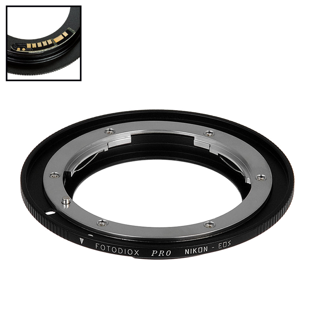 Fotodiox Pro Lens Mount Adapter Compatible with Nikon Nikkor F Mount D/SLR  Lens to Canon EOS (EF, EF-S) Mount D/SLR Camera Body - with Gen10 Focus