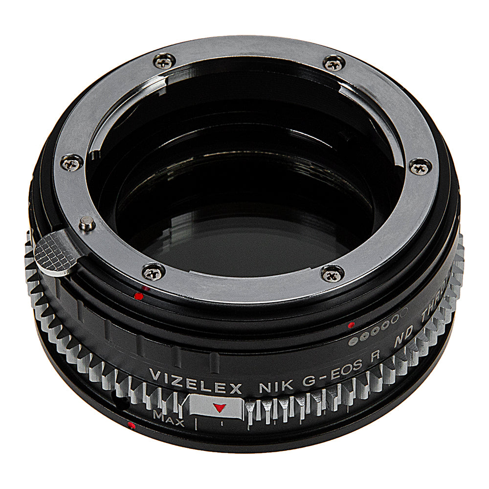 Vizelex Cine ND Throttle Lens Mount Adapter Compatible with Nikon Nikkor F Mount G-Type D/SLR Lens to Canon RF Mount Mirrorless Camera Body with Built-In Variable ND Filter (2 to 8 Stops)