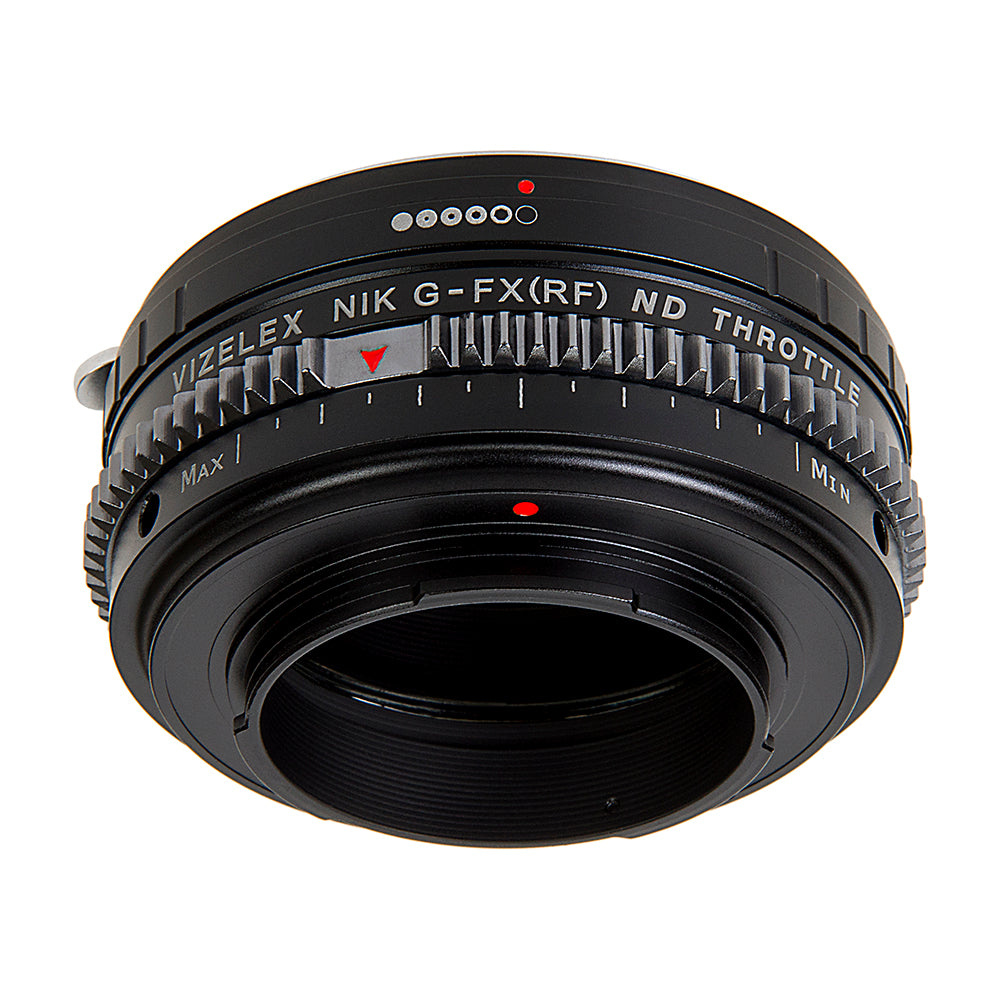 Vizelex Cine ND Throttle Lens Mount Adapter - Nikon Nikkor F Mount G-Type D/SLR Lens to Fujifilm Fuji X-Series Mirrorless Camera Body with Built-In Variable ND Filter (2 to 8 Stops)