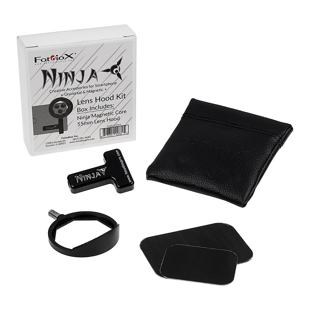 Ninja Lens Hood Kit - Creative Universal & Magnetic Accessories for Smartphones: Ninja Magnetic Core, 55mm Lens Hood