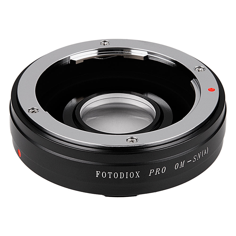 Fotodiox Pro Lens Mount Adapter - Olympus Zuiko (OM) 35mm SLR Lens to Sony Alpha A-Mount (and Minolta AF) Mount SLR Camera Body