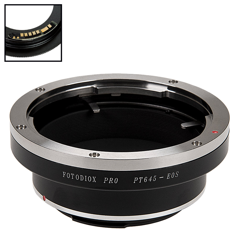 Fotodiox Pro Lens Mount Adapter Compatible with Pentax 645 (P645) Mount SLR Lens to Canon EOS (EF, EF-S) Mount SLR Camera Body - with Generation v10 Focus Confirmation Chip