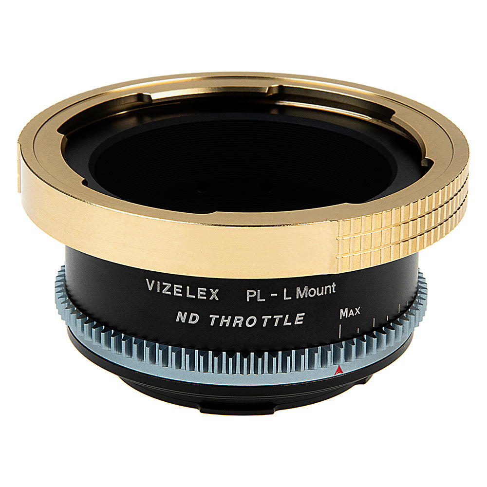 Vizelex ND Throttle Cine Lens Mount Adapter - Compatible with Arri PL (Positive Lock) Mount Lenses to Leica L-Mount Alliance Mirrorless Cameras with Built-In Variable ND Filter (2 to 8 Stops)