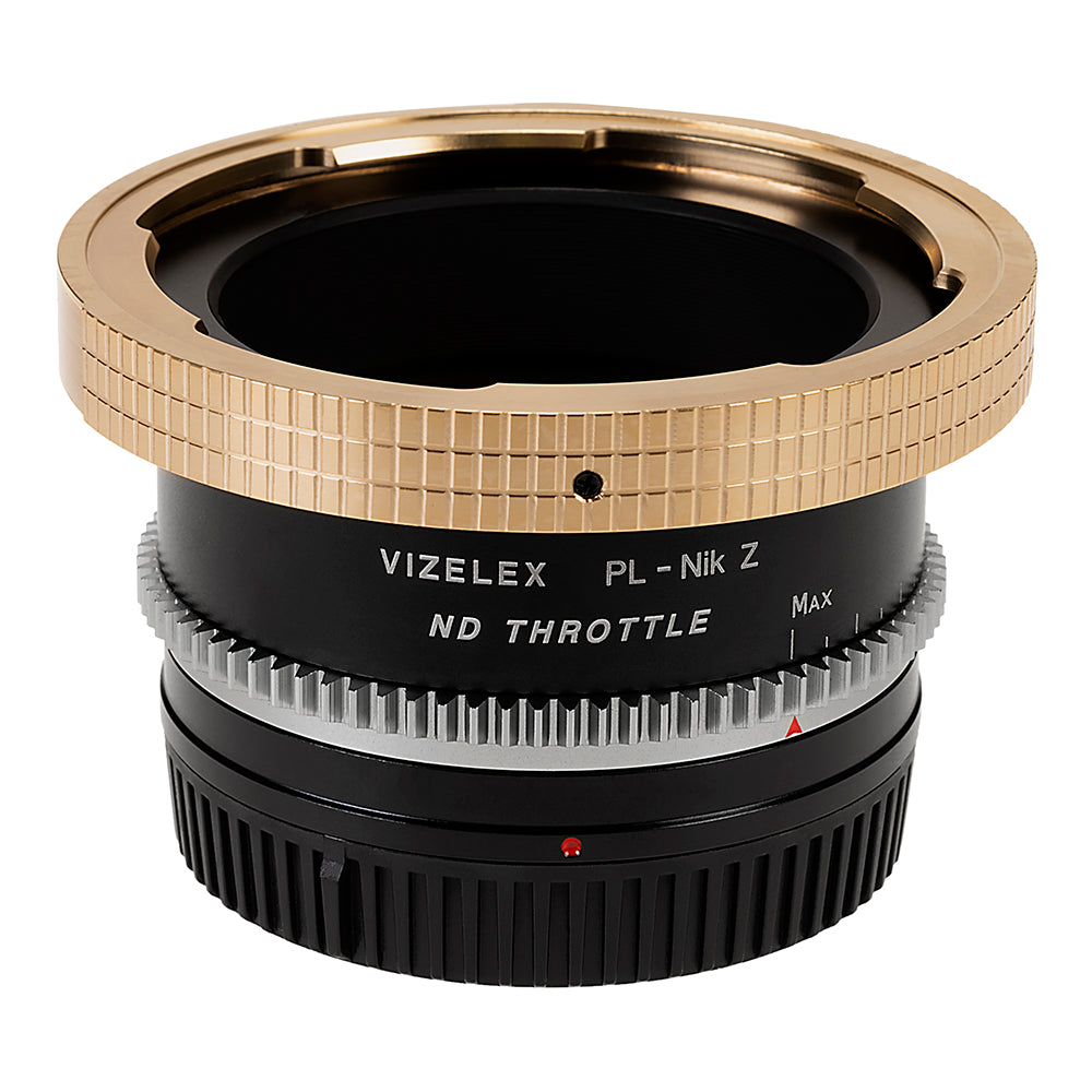 Vizelex Cine ND Throttle Lens Mount Adapter - Arri PL (Positive Lock) Mount Lens to Nikon Z-Mount Mirrorless Camera Body with Built-In Variable ND Filter (2 to 8 Stops)