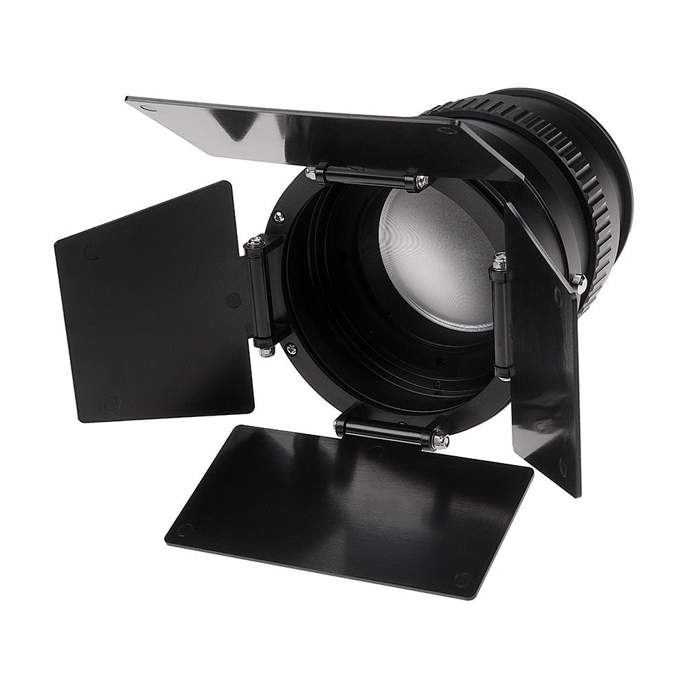 Fotodiox Pro PopSpot 50 V.2 Focusing Zoom Lens (FL65, 23-66°) & Barn Door Add-On