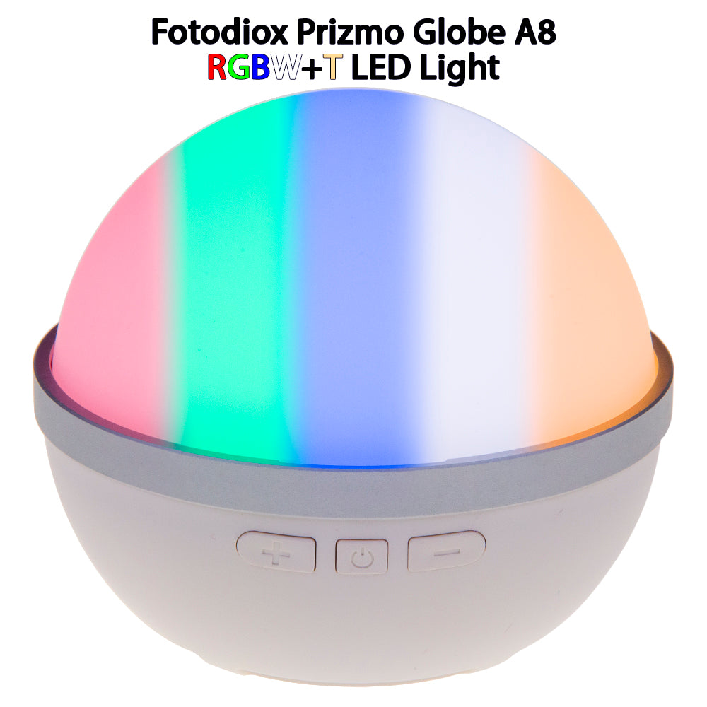 Fotodiox Pro Prizmo Globe Case RGBW+T LED Light - Set of 6 Multi Color, Dimmable, Professional Photo/Video LED Domed Globe Lights with Special Effects Settings