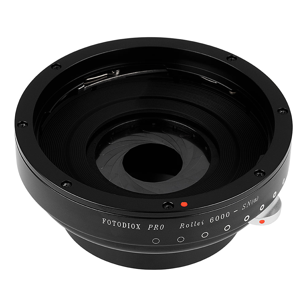 Fotodiox Pro Lens Mount Adapter - Rollei 6000 (Rolleiflex) Series Lenses to Sony Alpha A-Mount (and Minolta AF) Mount SLR Camera Body with Built-In Aperture Iris