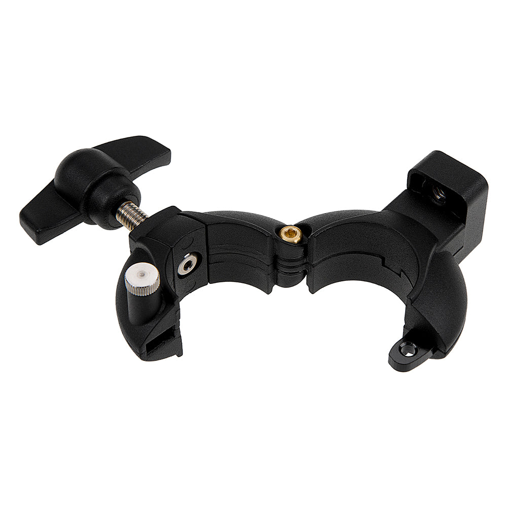 StandCuff 2-T - Compact 3/8" & 1/4"-20 Stand Mount for 20-35mm Diameter Pole Section, All Metal Construction w/ Geared locking Mechanism