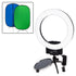 Fotodiox Selfie Starlite Mini LED Vlog Ring Light Gift Pack- 12in Bi-Color Dimmable LED Ringlight with Collapsible Portable Chromakey Blue/Green Muslin Background for Portrait, Photography, Makeup, YouTube, Live Streaming Video and more