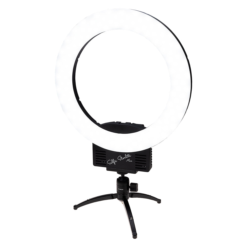 Fotodiox Selfie Starlite Mini LED Beauty Ring Light w/ Tabletop Tripod - 12in Bi-Color Dimmable LED Ringlight for Portrait, Photography, Makeup, YouTube, Live Streaming Video and more