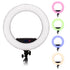 Selfie Starlite Prizmo Edition Gift Pack - 18in RGB Dimmable LED Ring Light  with Collapsible Portable Chromakey Blue/Green Muslin Background