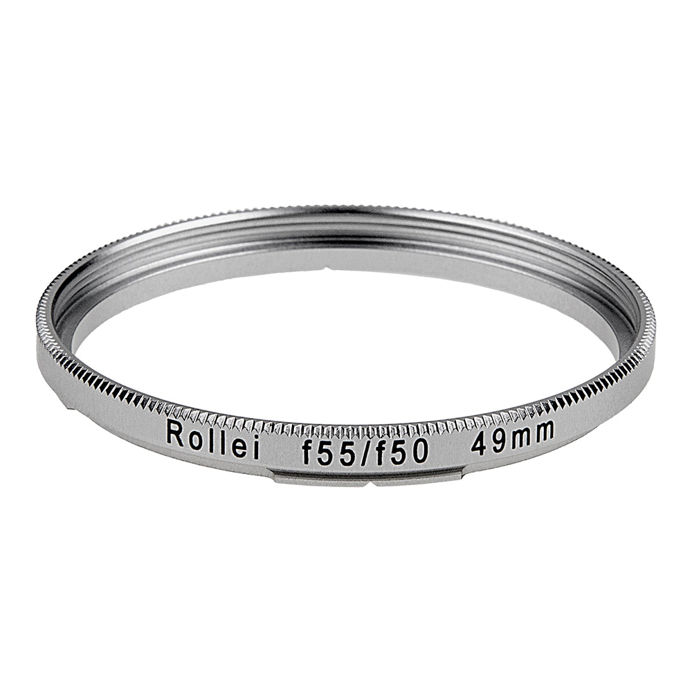 Fotodiox Step Up Filter Adapter Ring for Rolleiflex Bayonet, Anodized Silver Metal Filter Adapter Ring