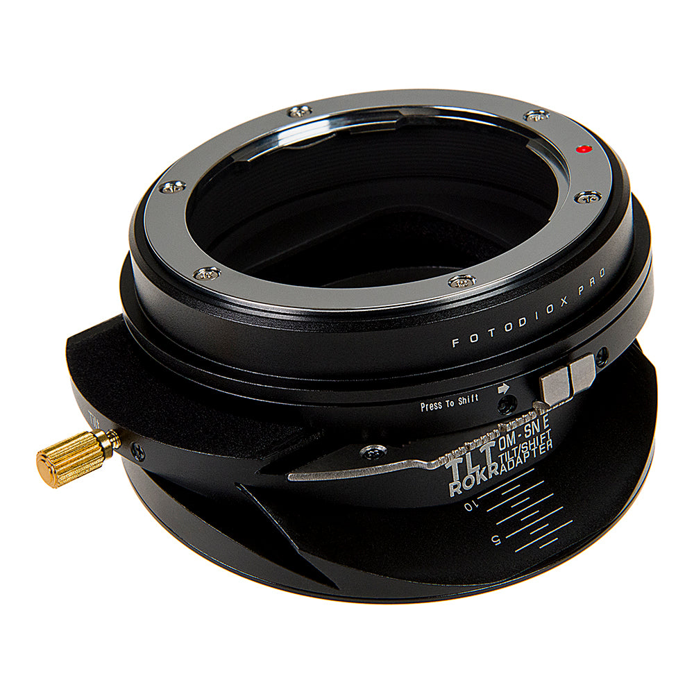 Fotodiox Pro TLT ROKR - Tilt / Shift Lens Mount Adapter for Olympus Zuiko (OM) 35mm SLR Lenses to Sony Alpha E-Mount Mirrorless Camera Body