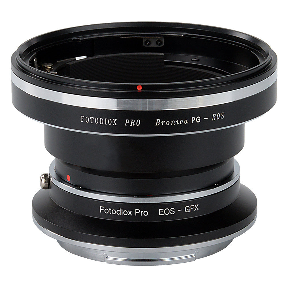 Fotodiox Pro Lens Mount Double Adapter, Bronica GS-1 (PG) Mount SLR and Canon EOS (EF / EF-S) D/SLR Lenses to Fujifilm G-Mount GFX Mirrorless Digital Camera Systems (such as GFX 50S and more)