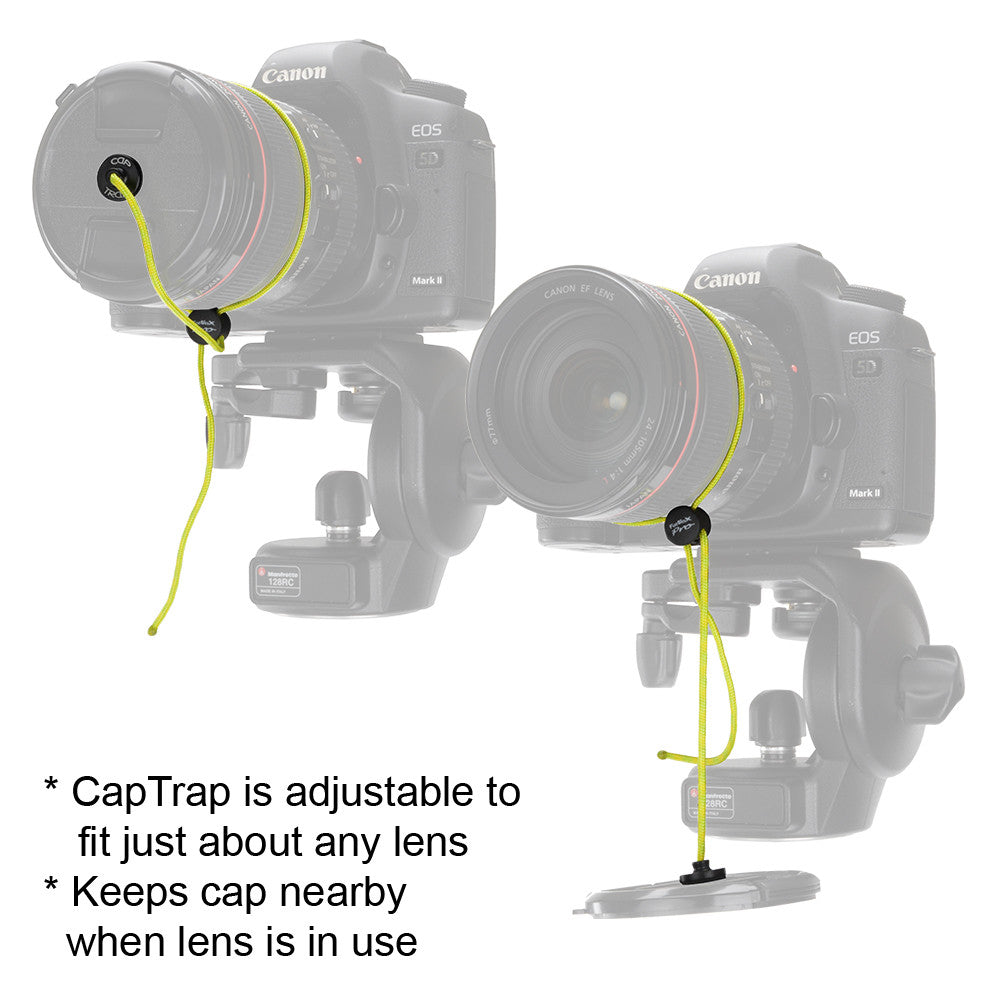Fotodiox Pro CapTrap - Lens Cap Keeper, Leash/Safety Cord for Sony, Canon, Nikon, Olympus, Pentax, Samsung, Panasonic and Fujifilm Lens Caps