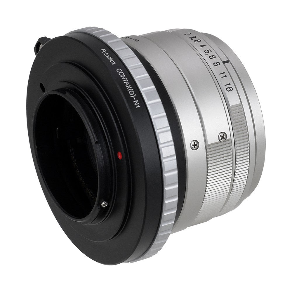 Fotodiox Lens Adapter - Compatible with Select Contax G Rangefinder Lenses to Nikon 1-Series Mirrorless Cameras with Built-in Focus Control Dial
