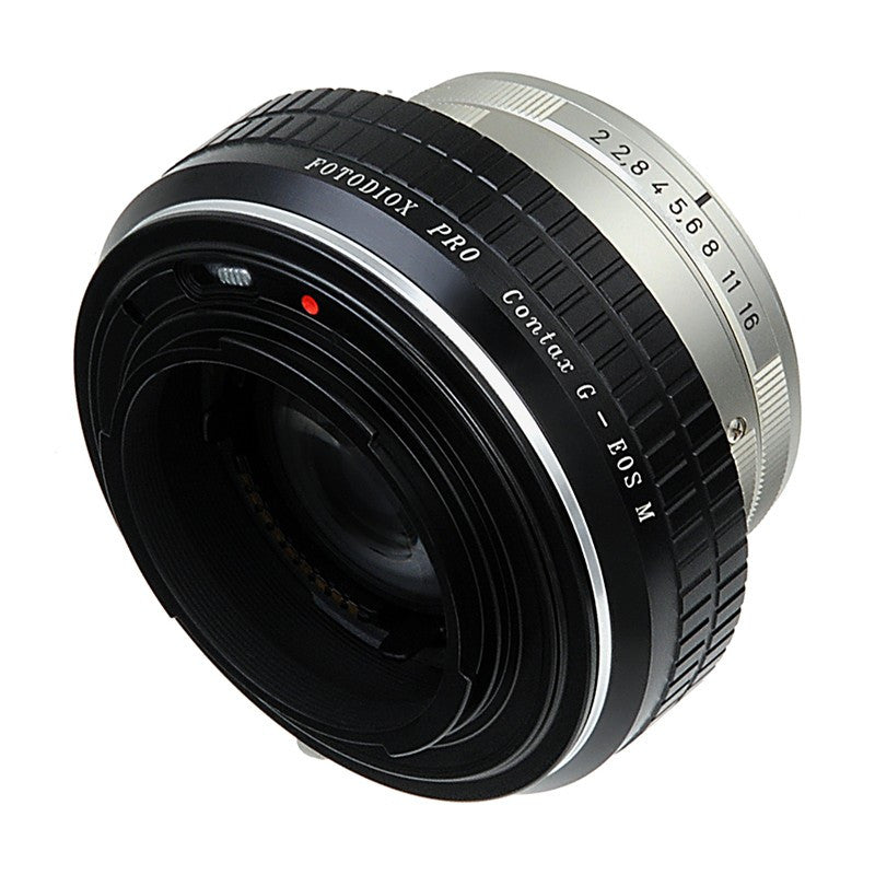 Fotodiox Pro Lens Mount Adapter - Select Contax G Lens to Canon EOS M (EF-M Mount) Mirrorless Camera Body with Built-In Focus Control Dial