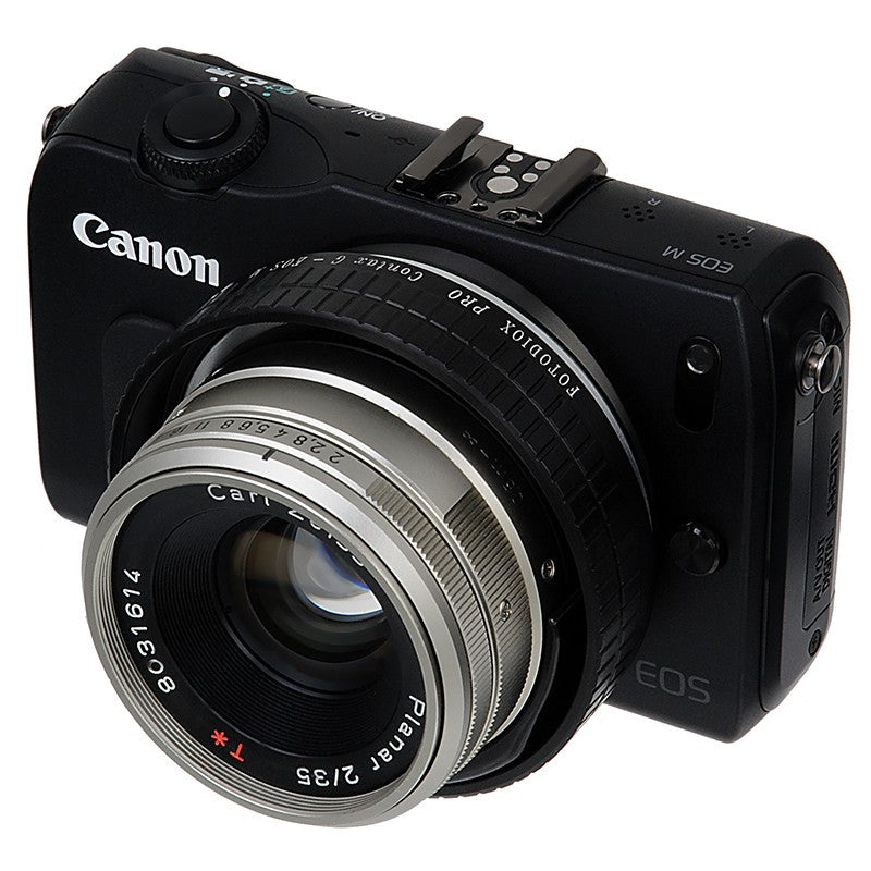 Fotodiox Pro Lens Mount Adapter - Select Contax G Lens to Canon EOS M (EF-M Mount) Mirrorless Camera Body with Built-In Focus Control Dial