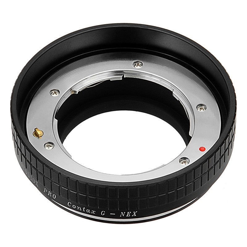 Fotodiox Pro Lens Mount Adapter - Select Contax G Rangefinder Lens to Sony Alpha E-Mount Mirrorless Camera Body with Built-in Focus Control Dial