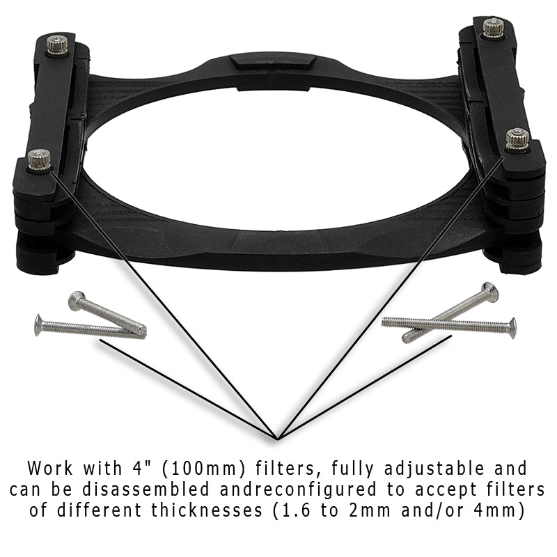 Fotodiox Pro 100mm Filter System Kit: 100mm Filter Holder, 4x 100mm Graduated Filters & Lens Adapter Ring - Compatible with Fotodiox Pro 100x135mm Filters and Cokin Z-Pro (L) Series Filters
