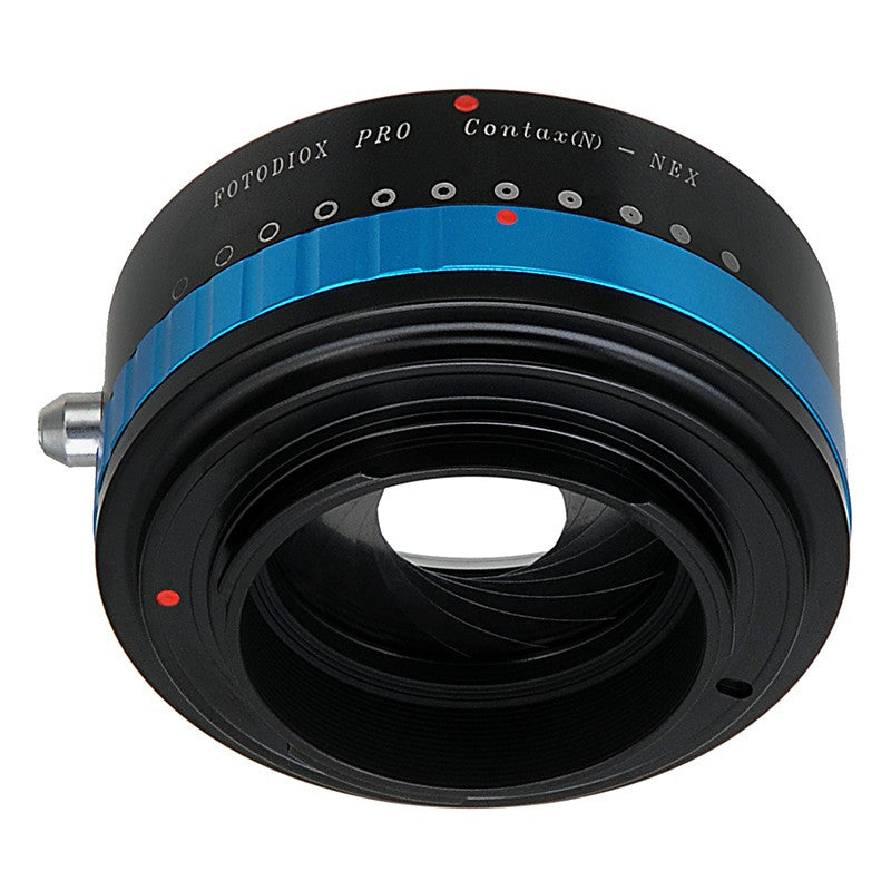 Fotodiox Pro Lens Mount Adapter - Contax N Lens to Sony Alpha E-Mount Mirrorless Camera Body with Built-In Aperture Iris