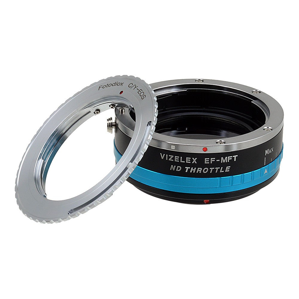 Contax/Yashica (CY) SLR Lens to Micro Four Thirds (MFT, M4/3) Mount Mirrorless Camera Body Adapter, with Built-In Variable ND Filter (2-Stop to 8-Stops)