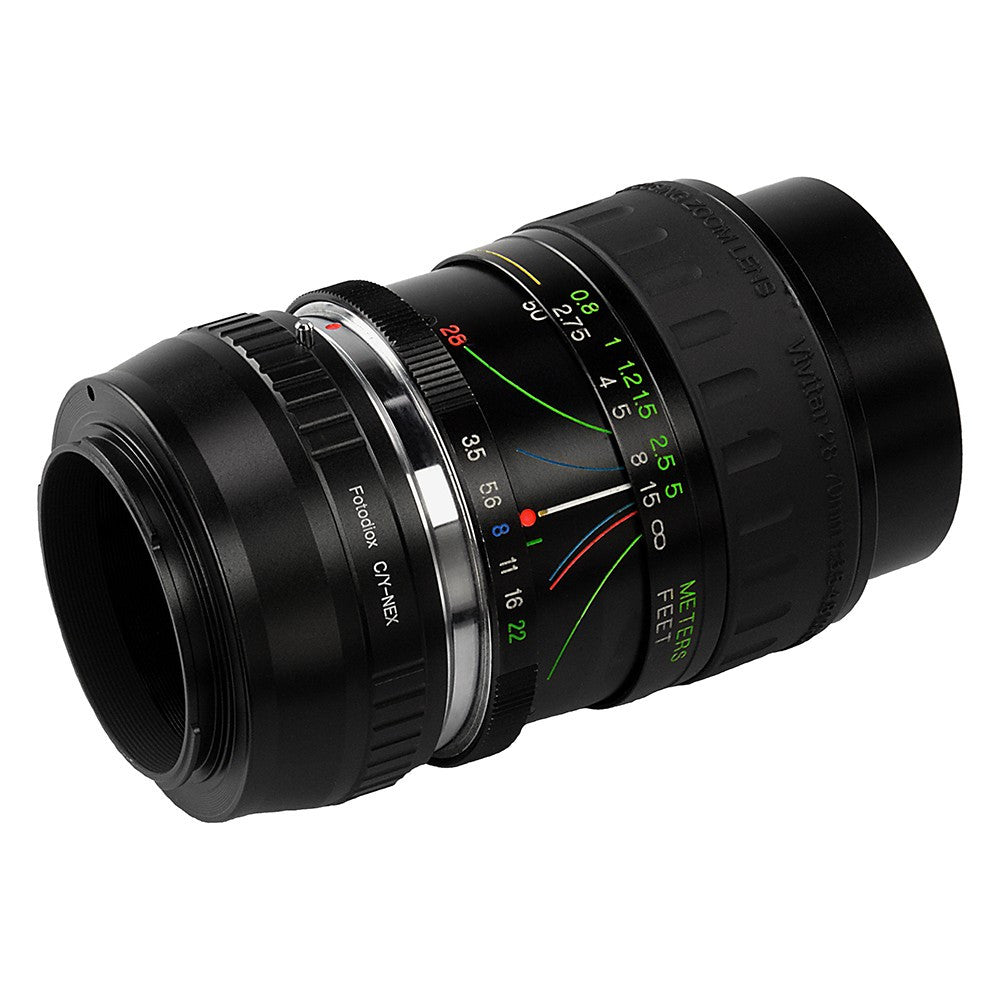 Fotodiox Lens Mount Adapter - Contax/Yashica (CY) SLR Lens to Sony Alpha E-Mount Mirrorless Camera Body