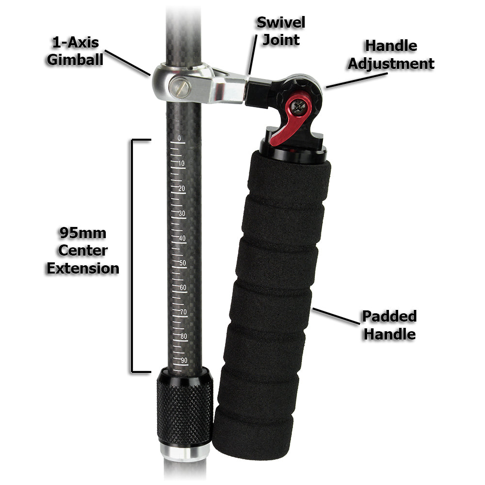 Fotodiox Pro Carbon Fiber Gimbal Stabilizer for DSLR, MILC & GoPro Cameras - Handheld Video Stabilizer System and Stealthy Camera Support for Small to Mid-Sized Cameras