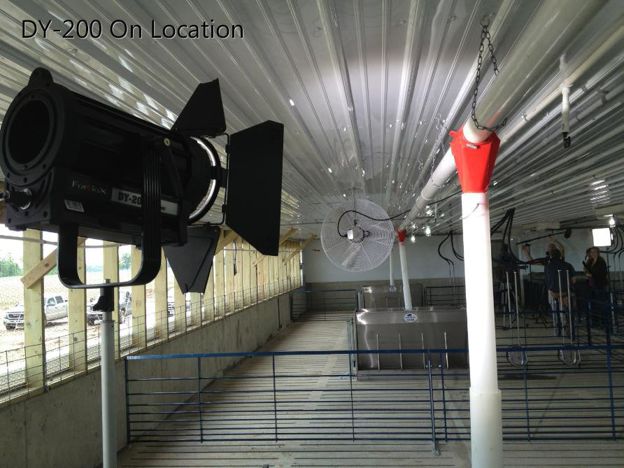 Fotodiox Pro DY-200 Daylight Fresnel LED, High-Intensity LED Fresnel Light for Film & Television - with Remote Dimmable and Focusable Control, 12V AC Power Adapter, Light Stand bracket and Removable Barndoors