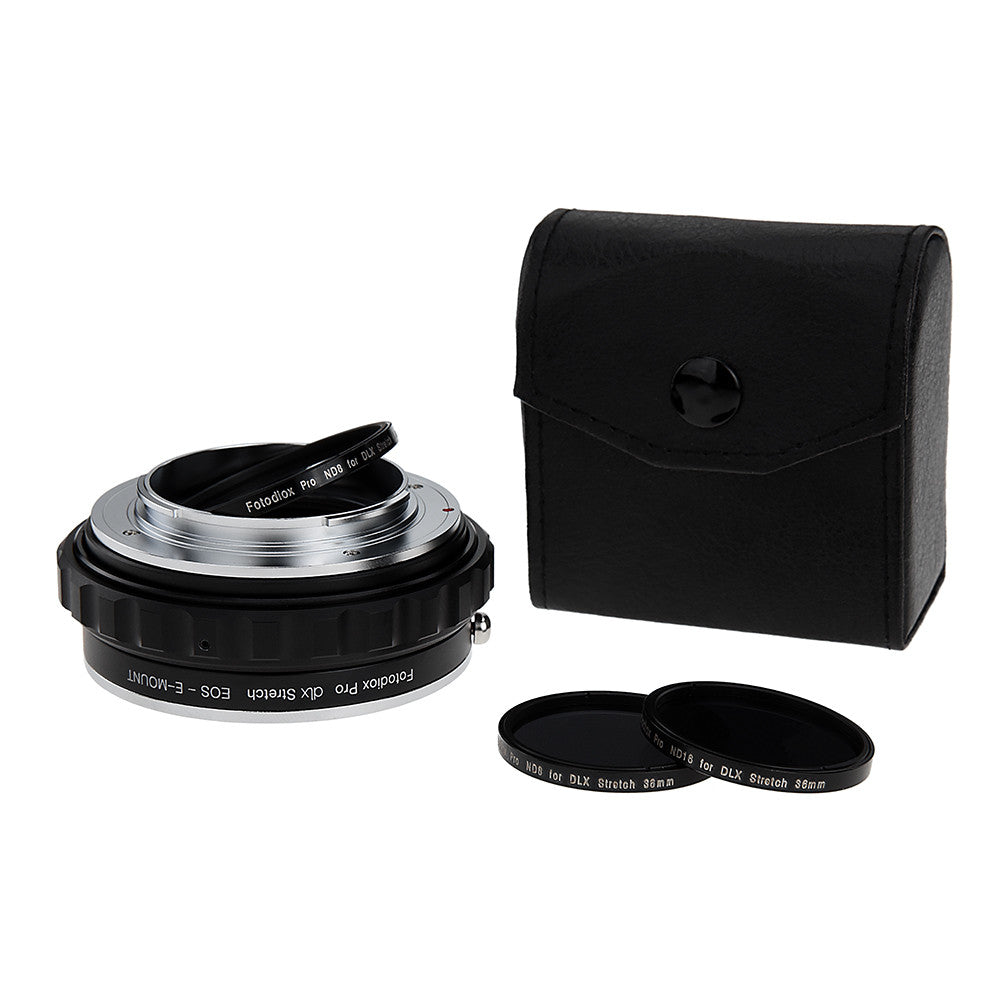 Fotodiox DLX Stretch Lens Adapter - Canon EOS (EF / EF-S) D/SLR Lens to Sony Alpha E-Mount Mirrorless Camera Body with Macro Focusing Helicoid and Magnetic Drop-In Filters