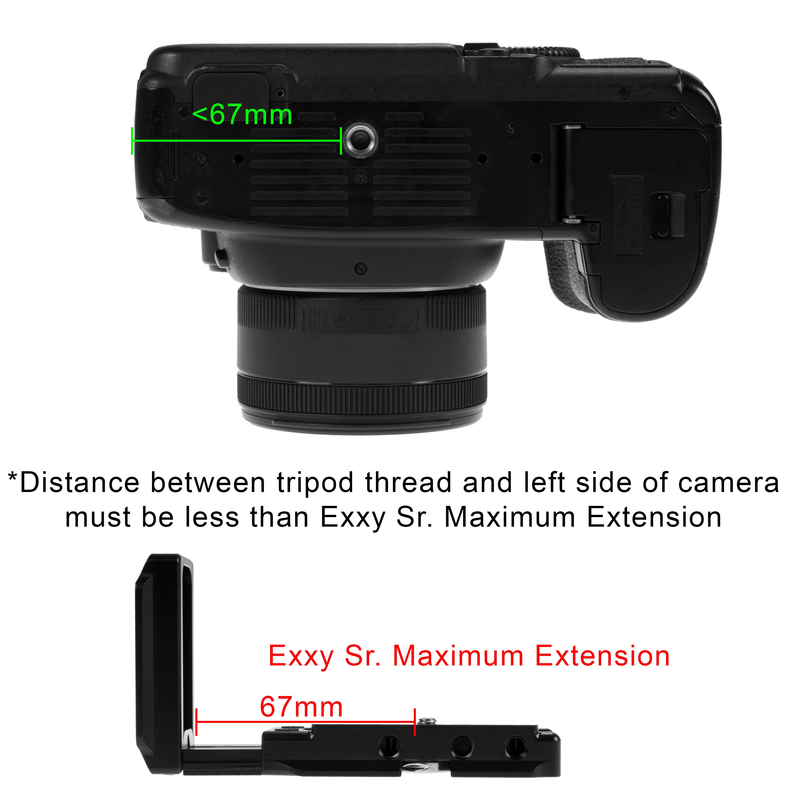 Exxy Omni Sr. Universal L-Bracket for Most DSLR Cameras - All Metal Black Camera Hand Grip for Acra Swiss or Arca Swiss-Type Quick Releases