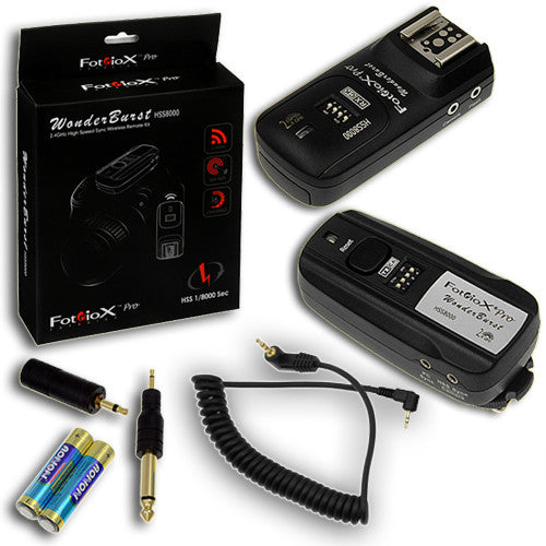 Fotodiox Pro WonderBurst High Speed Sync 1/8000 - 4-in-1 Radio Slave Trigger / Shutter Release Kit for Canon & Nikon Cameras