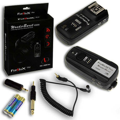 Fotodiox Pro WonderBurst High Speed Sync 1/8000 - 4-in-1 Radio Slave Trigger / Shutter Release Kit for Canon & Nikon Cameras