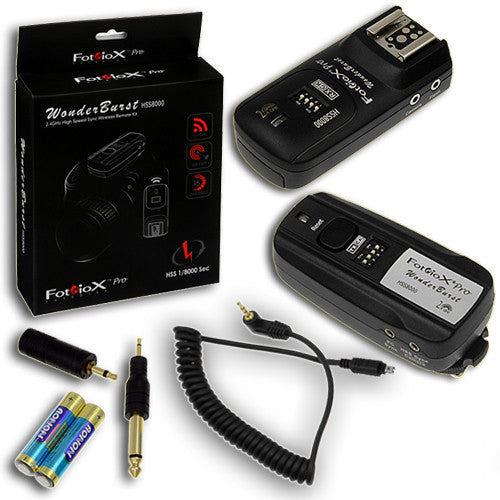 Fotodiox Pro WonderBurst High Speed Sync 1/8000 - 4-in-1 Radio Slave Trigger / Shutter Release Kit for Canon & Nikon Cameras