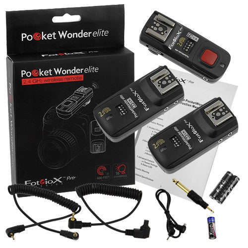 Fotodiox Pro PocketWonder Elite 4-in-1 w/ TTL pass-thru, Radio Wireless Trigger Starter Kit  with TTL pass-through, Shutter Release, TTL pass-through