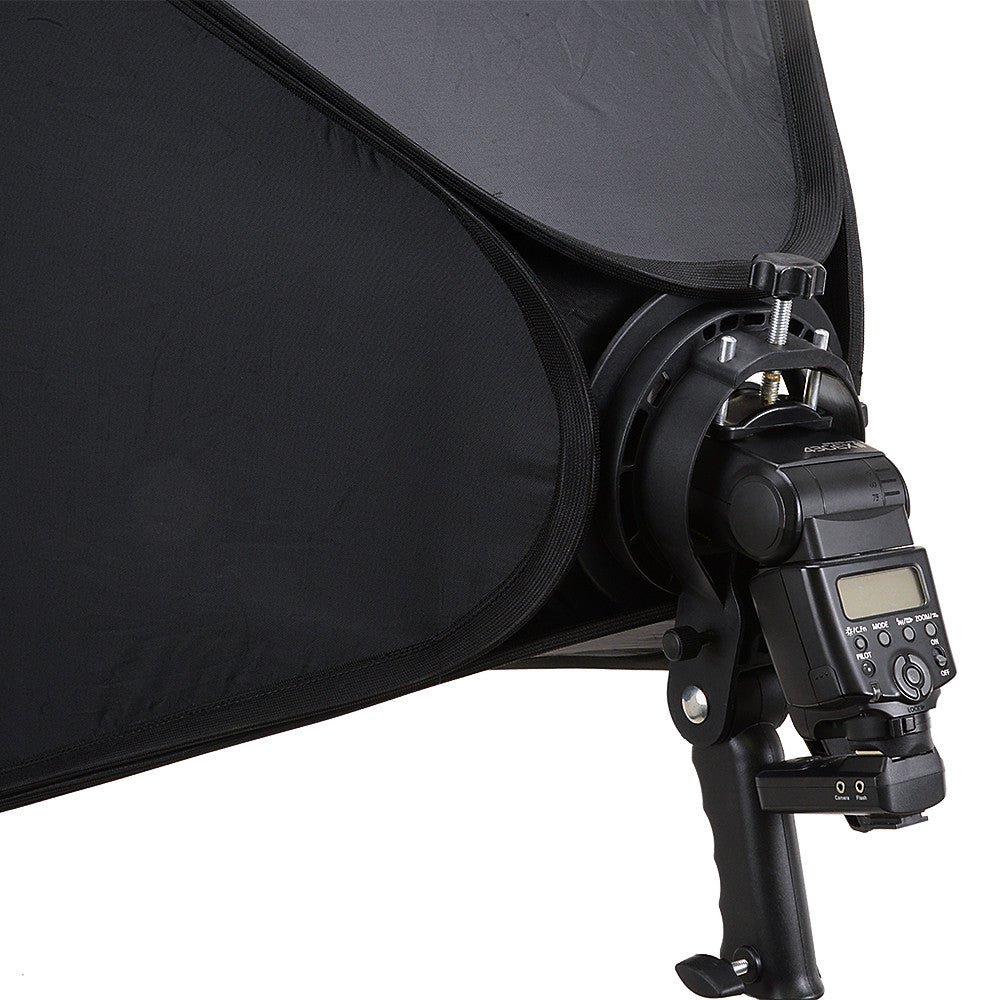 Fotodiox Pro Foldable Softbox Kit with Handled Flash / Speedlight Bracket, Remote Radio Trigger for both Speedlights and Bowens Mount Light Modifiers