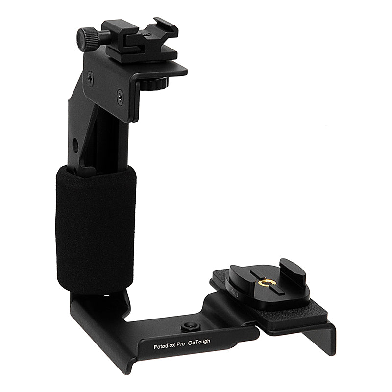 Fotodiox GoTough Grip Kit with Factor Radius Pico Light - Metal Camera Lighting Bracket Compatible with GoPro Hero Cameras and Adapter Mounts