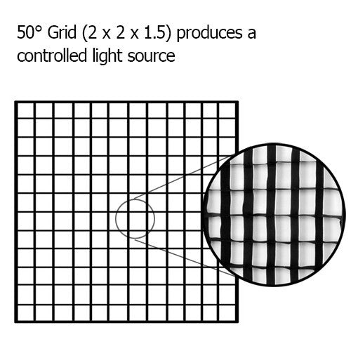 Fotodiox Pro Foldable Softbox PLUS Grid (Eggcrate) with Silver Reflective Interior with Double Diffusion Panels