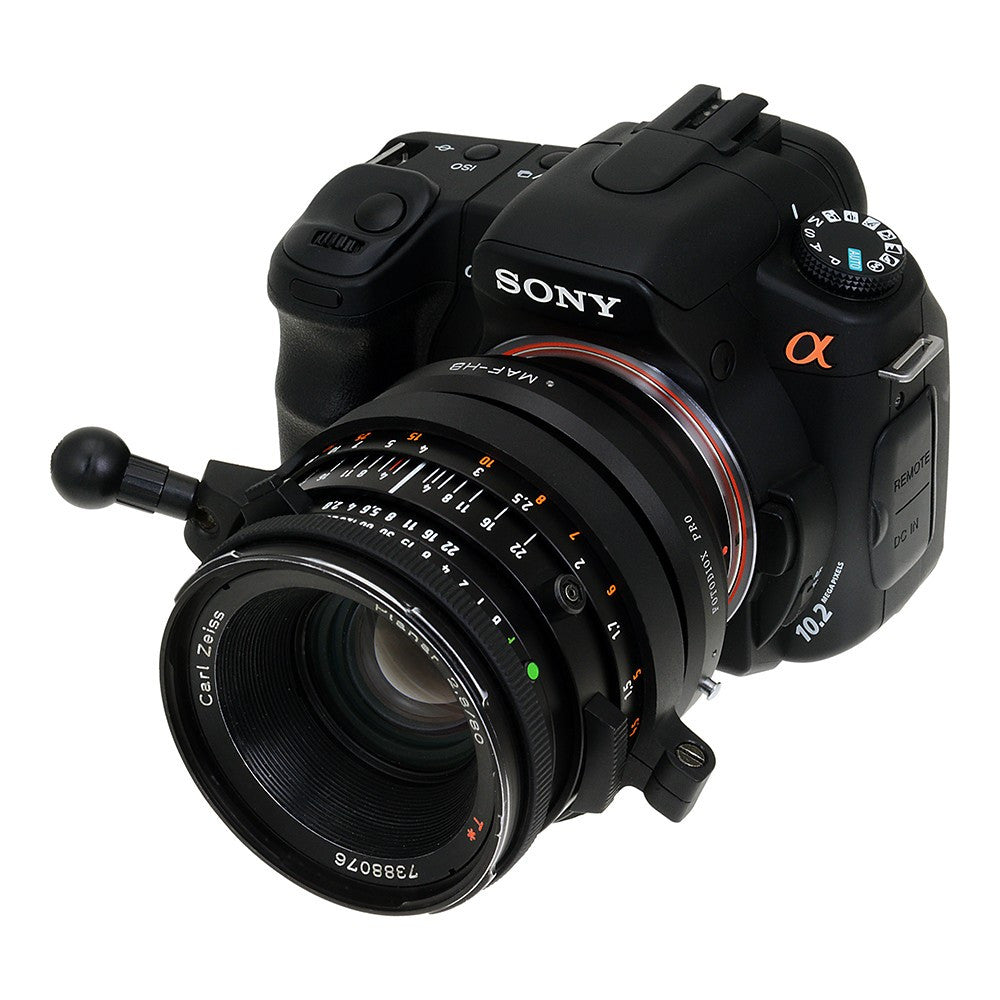 Fotodiox Pro Lens Mount Adapter - Hasselblad V-Mount SLR Lenses to Sony Alpha A-Mount (and Minolta AF) Mount SLR Camera Body
