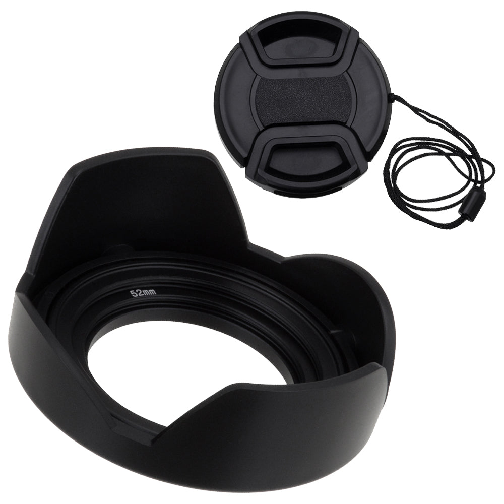 Fotodiox Reversible Lens Hood Kit for Lumix G Vario 14-42mm f/3.5-5.6 II APSH. MEGA O.I.S. Kit Lens, Reversible Tulip Flower Hood w/Cap f/MFT Kit Lenses
