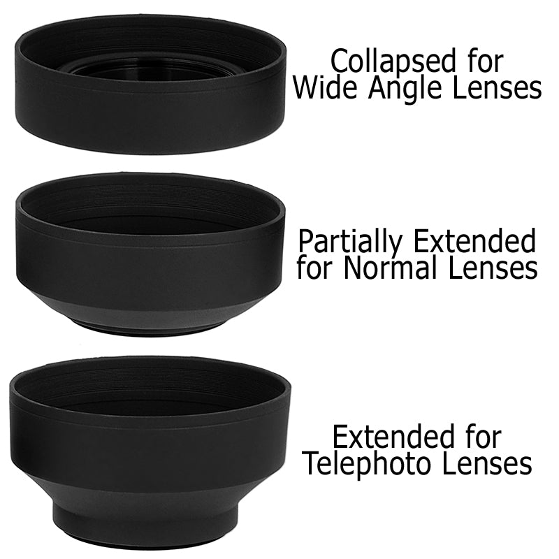 Fotodiox 3-Section Rubber Lens Hood