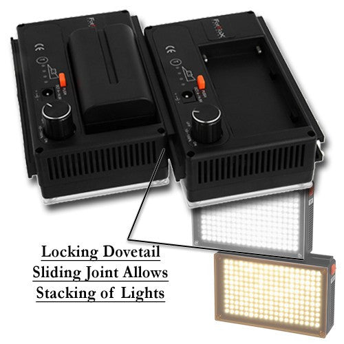 Fotodiox Pro LED-209AS Bicolor Photo / Video Light Kit with Dimmable Switch, Sony Type Battery, Charger, Diffuser Panel, Ball Joint & Carrying Case